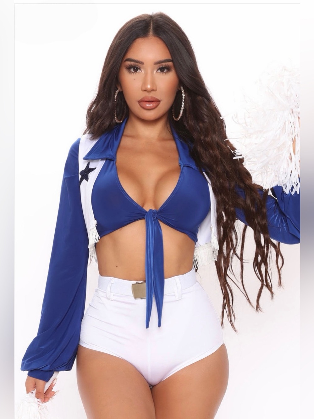 Fashion Nova  Dallas Cowboy Cheerleader 5 Piece Costume Set Costume - M